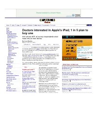Doctors Interested in Apple's Ipad