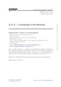 E 8 in N= 8$$\Mathcal {N}= 8$$ Supergravity in Four Dimensions