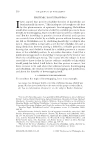 Epistemic Bootstrapping