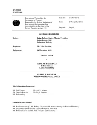 Haradinaj Judgement