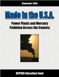 Power Plants and Mercury Pollution Across the Country