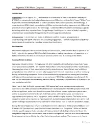 Report to ZENN Board 22 October 2012 John Galvagni DRAFT