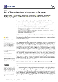 Role of Tumor-Associated Macrophages in Sarcomas