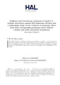 Synthesis and Cytotoxicity Evaluation of Small
