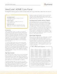 Veracode ADME Core Panel Data Sheet