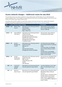 Access Network Changes – Additional Routes for July 2019