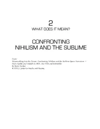 Confronting Nihilism and the Sublime