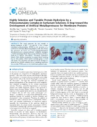 Highly Selective and Tunable Protein Hydrolysis by A