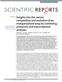 Insights Into the Venom Composition and Evolution of an Endoparasitoid