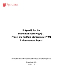 (IT) Project and Portfolio Management (PPM) Tool Assessment Report