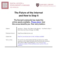 Jonathan Zittrain's “The Future of the Internet: and How to Stop