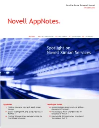 Novell Appnotes October 2003