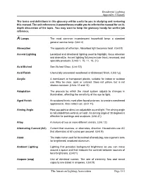 Residential Lighting Appendix: Glossary the American Lighting