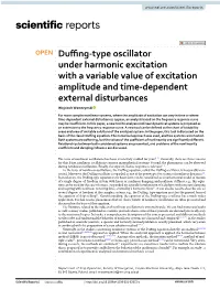 Duffing-Type Oscillator Under Harmonic Excitation with a Variable Value Of