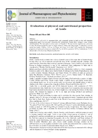 Evaluation of Physical and Nutritional Properties of Aonla