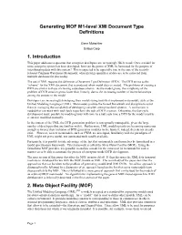 MOF M1-Level XMI Document Type Definitions