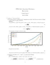 PHYS 521: Statistical Mechanics Homework #4