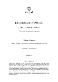 Soil Seed Bank Dynamics in Transferred Topsoil
