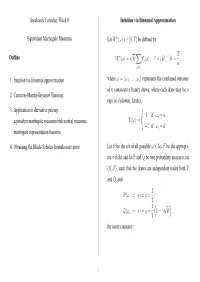 Stochastic Calculus, Week 8 Equivalent Martingale Measures