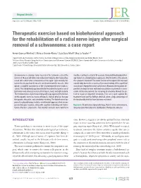 Therapeutic Exercise Based on Biobehavioral Approach for the Rehabilitation of a Radial Nerve Injury After Surgical Removal of a Schwannoma: a Case Report