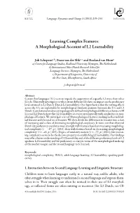 A Morphological Account of L2 Learnability