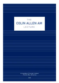 Colin Allen AM Lecture