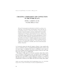 Creating Compassion and Connection in the Work Place