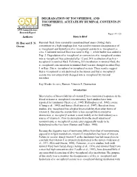 Degradation of Tocopherol and Tocopheryl Acetate by Ruminal Contents in Vitro