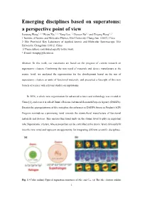 Emerging Disciplines Based on Superatoms