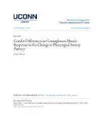 Gender Differences in Genioglossus Muscle Response to the Change in Pharyngeal Airway Patency Jeffrey J