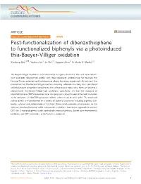 Post-Functionalization of Dibenzothiophene to Functionalized