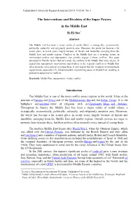 The Interventions and Rivalries of the Super Powers in the Middle East Ei