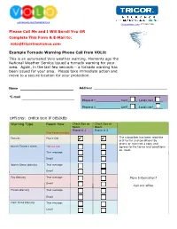 Volo@Tricorinsurance.Com Example Tornado Warning