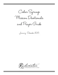Cedar Springs Mission Devotionals and Prayer Guide