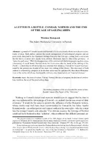 Conrad, Norwid and the End of the Age of Sailing Ships