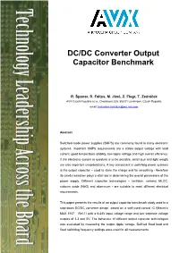 DC/DC Converter Output Capacitor Benchmark