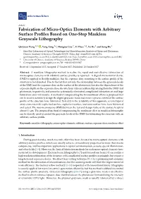 Fabrication of Micro-Optics Elements with Arbitrary Surface Profiles