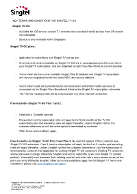 KEY TERMS and CONDITIONS for SINGTEL TV GO Singtel TV GO