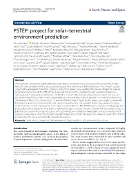 PSTEP: Project for Solar–Terrestrial Environment Prediction