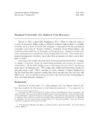 Stanford University (A): Indirect Cost Recovery