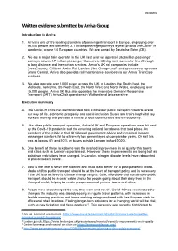 Written Evidence Submitted by Arriva Group