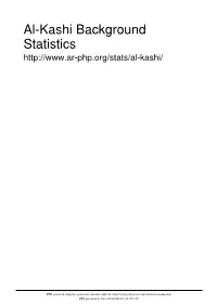 Al-Kashi Background Statistics