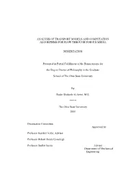Analysis of Transport Models and Computation Algorithms for Flow Through Porous Media