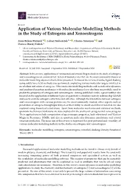 Application of Various Molecular Modelling Methods in the Study of Estrogens and Xenoestrogens