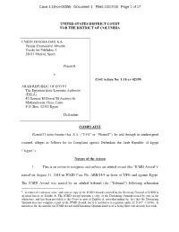 Claimant Petition to Recognize and Enforce the Arbitration Award