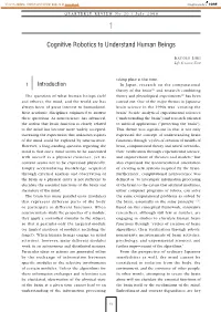 Cognitive Robotics to Understand Human Beings