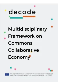 Multidisciplinary Framework on Commons Collaborative Economy