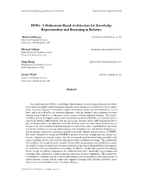 REBA: a Refinement-Based Architecture for Knowledge Representation and Reasoning in Robotics