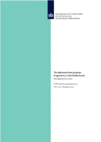 The National Immunisation Programme in the Netherlands Developments in 2012