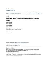 Cellular Neural Network Based Deformation Simulation with Haptic Force Feedback